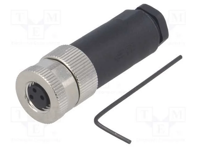 Conector: M8, F&ecirc;mea, Pin: 3, Simples, N&atilde;o Blindados, com Cabo, Ficha