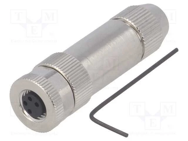 Conector: M8, f&ecirc;mea, PIN: 4, simples, blindadas, .