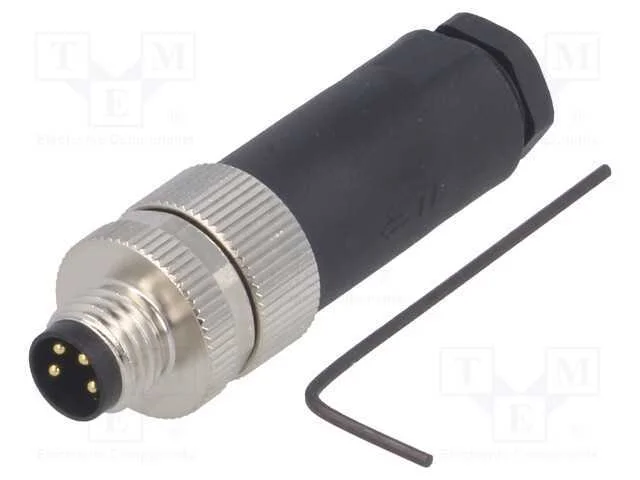 Conector: M8, macho, PIN: 4, simples, n&atilde;o blindad.