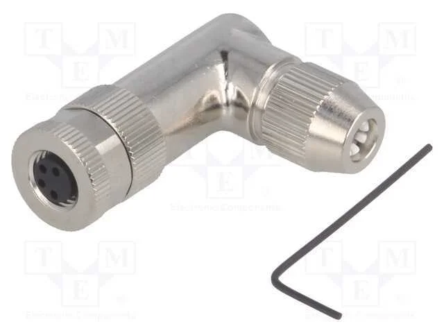Conector: M8, f&ecirc;mea, PIN: 4, angulares 90, blinda.