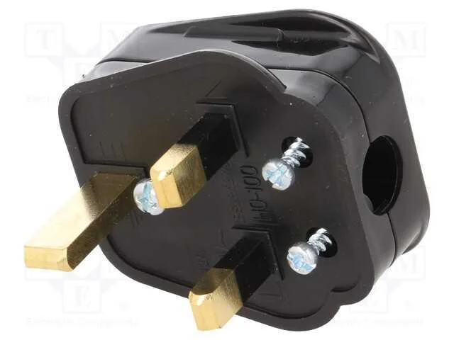 Conector: de Alimenta&ccedil;&atilde;o, Ficha, 2p+Pe, 250vac, 13a, Preta, Pin: 3