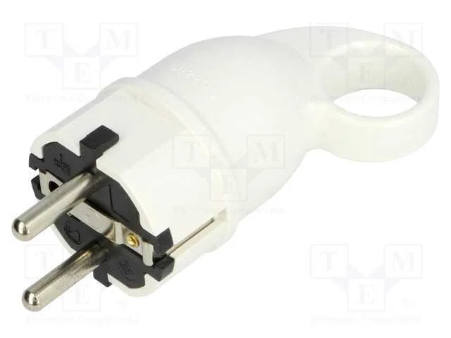 Conector: de Alimenta&ccedil;&atilde;o, Macho, Ficha, 2p+Pe, 250vac, 16a, Branca