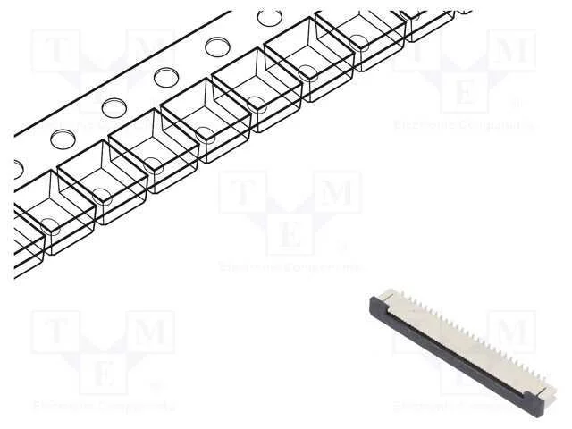 Conector: Ffc/Fpc, Verticais, Pin: 50, Zif, Smt, 30v, 0,5a, Estanhado