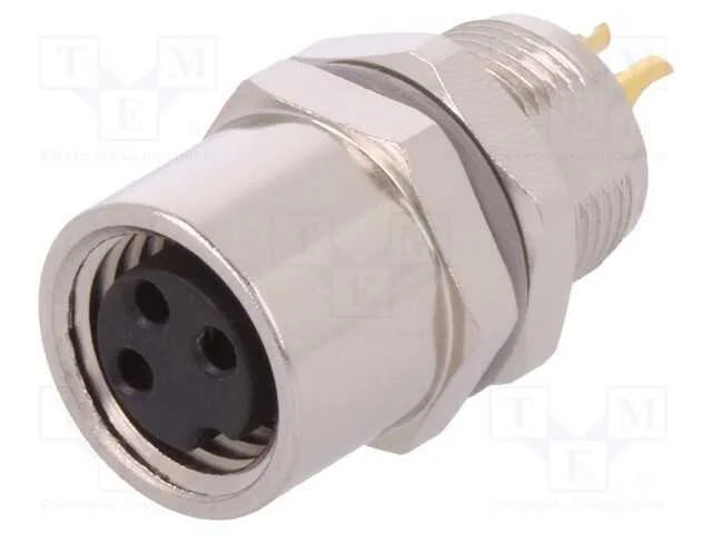 Conector: M8, f&ecirc;mea, PIN: 3, n&atilde;o blindados, tomad.
