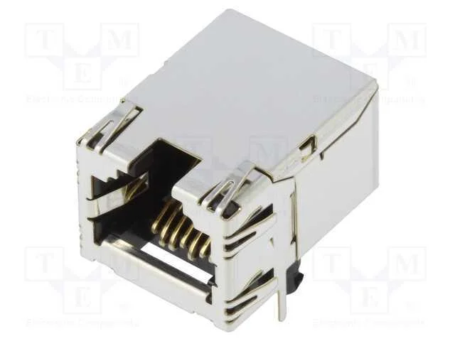 Tomada, Rj45, Tm21r, Pin: 8, Cat: 5e, Blindadas, Dourado, para Pcb