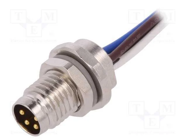 Conector: M8, Compr: 0,2m, Macho, Pin: 4, Tomada, Ip67, 30v