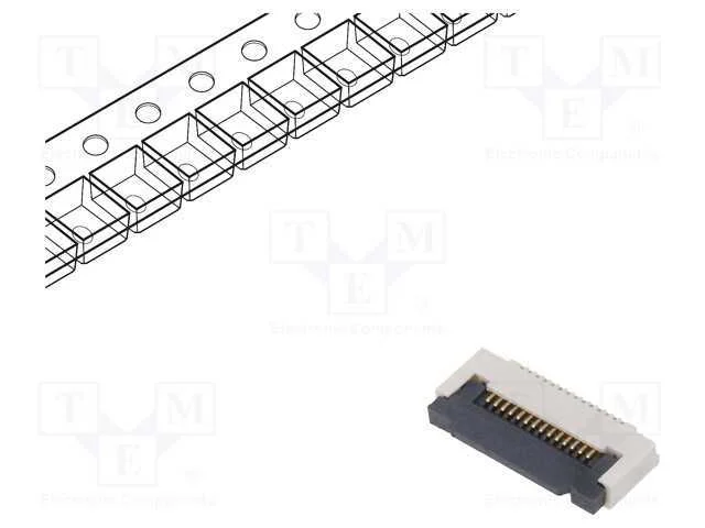 Conector: Ffc/Fpc, Horizontais, Pin: 14, Zif, Smt, 50v, 0,4a, Mat: Lcp