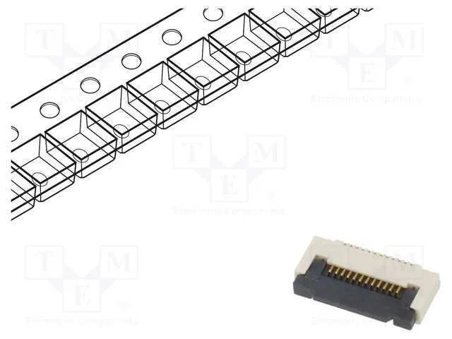 Conector: Ffc/Fpc, Horizontais, Pin: 12, Zif, Smt, 50v, 0,4a, Mat: Lcp