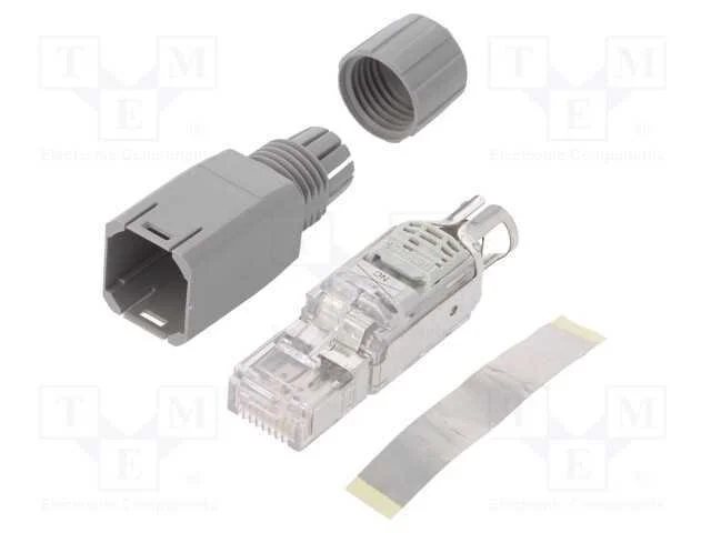 Ficha, Rj45, Pin: 4, Cat: 5, Dourado, Sistema: 8p8c, 22awg, com Cabo