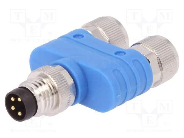 T- Conector, M8 Macho,M8 F&ecirc;mea X2, Pin: 4, Y, Ip67, Polariza&ccedil;&atilde;o: a