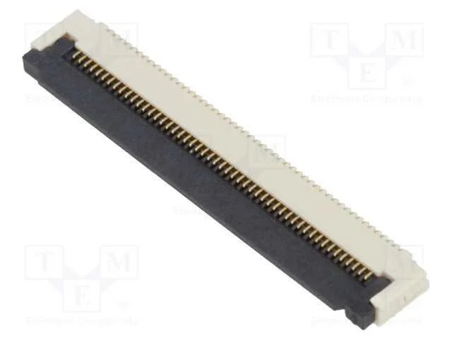 Conector: Ffc/Fpc, Horizontais, Pin: 50, Zif, Smt, 50v, 0,4a, Mat: Lcp