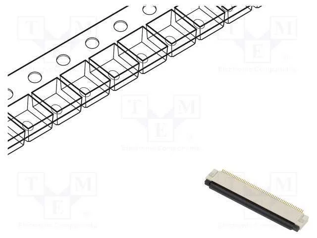 Conector: Ffc/Fpc, Horizontais, Pin: 54, Zif, Smt, 50v, 0,4a, Mat: Lcp