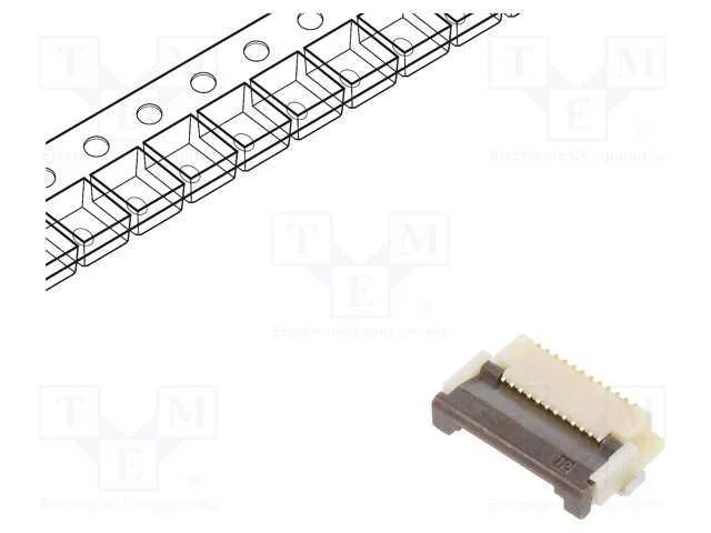 Conector: Ffc/Fpc, Horizontais, Pin: 12, Contactos Inferiores,Zif