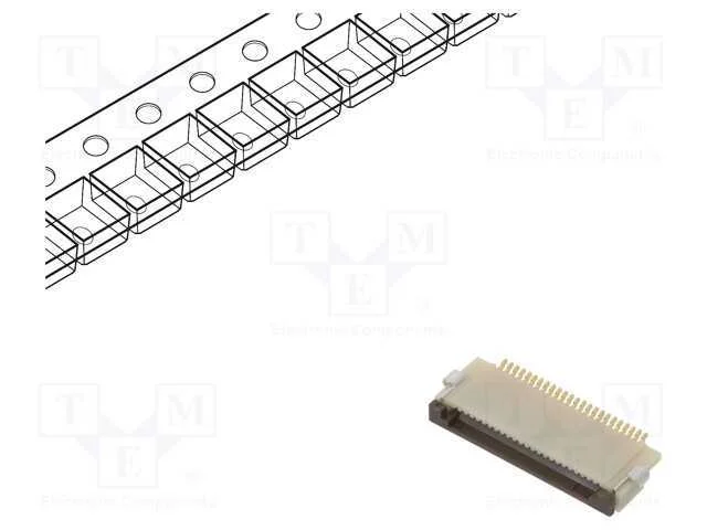 Conector: Ffc/Fpc, Horizontais, Pin: 24, Contactos Inferiores,Zif