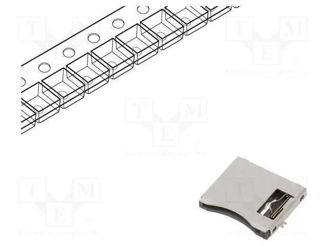 Conector: para cart&otilde;es, microSD, push-pull, SMT, .