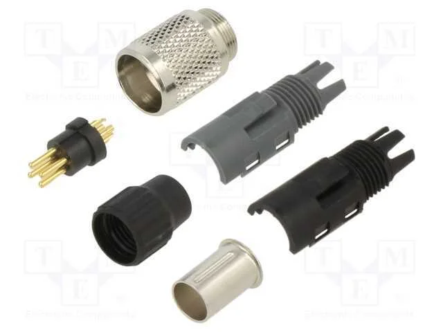 Conector: M9, ficha, macho, Cobertura: dourado, 1.