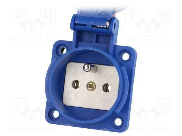 Conector: de Alimenta&ccedil;&atilde;o, Tomada, 2p+Pe, 250vac, 16a, Azul, Pin: 3
