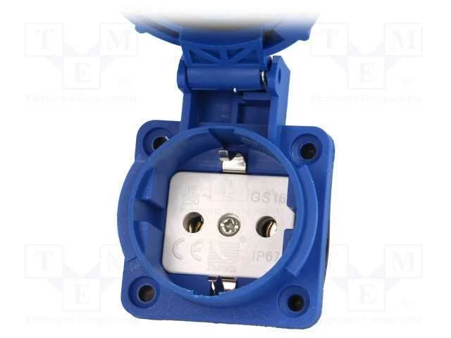 Conector: de Alimenta&ccedil;&atilde;o, Tomada, 2p+Pe, 250vac, 16a, Azul, Pin: 3