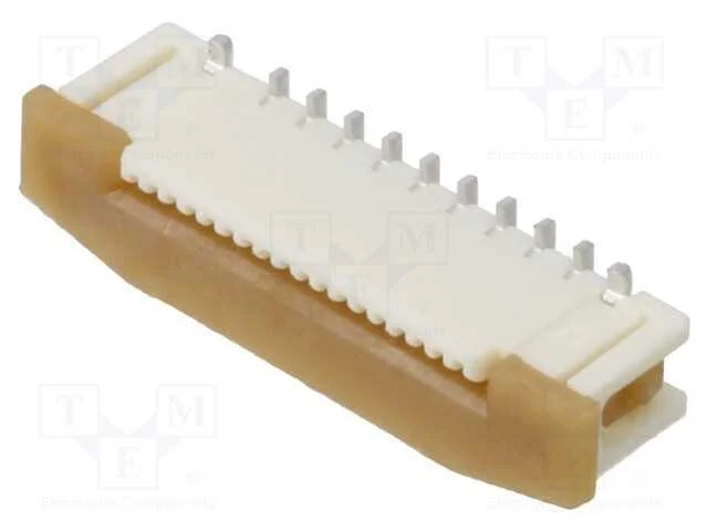 Conector: Ffc/Fpc, Verticais, Zif, Smt, Slider, 50v, 500ma, Dourado