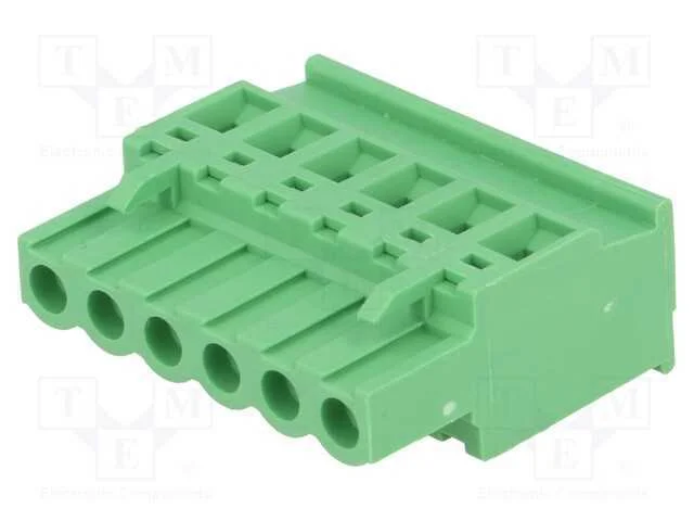 Bloco Terminal Separ&aacute;vel, 5mm, Faixas: 6, Angular.