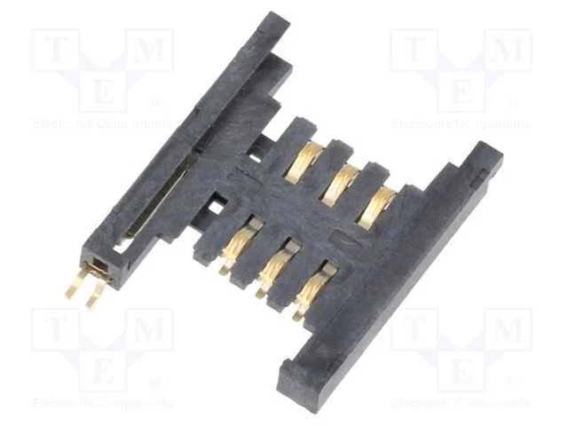 Conector: para Cart&otilde;es, Sim, Sem Ejetor, Smt, Gold Flash, Pin: 6, 1a