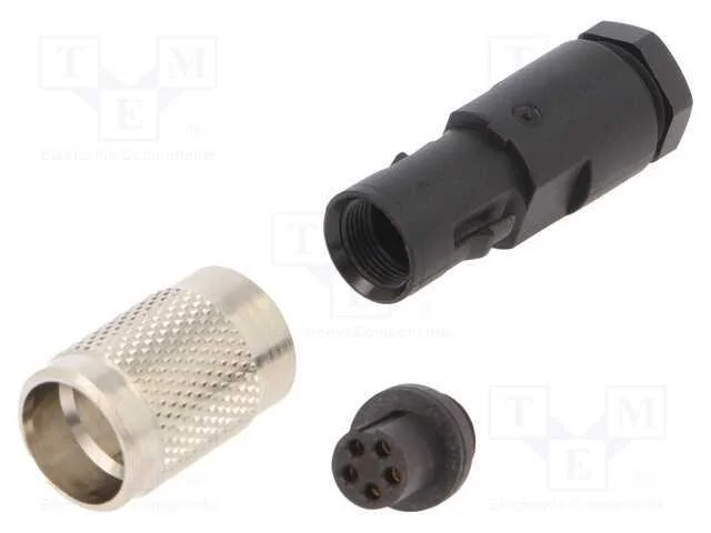 Conector: M9, ficha, f&ecirc;mea, Cobertura: dourado, 1.