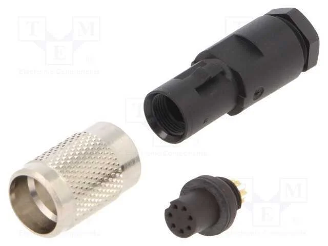 Conector: M9, Ficha, F&ecirc;mea, Cobertura: Dourado, 125v, Ip67, Pin: 7