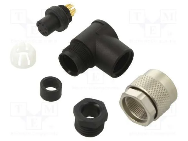 Conector: M9, ficha, f&ecirc;mea, Cobertura: dourado, 1.