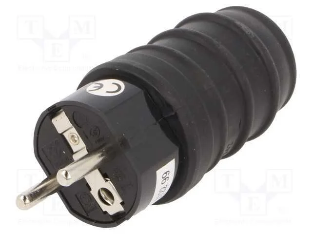 Conector: de Alimenta&ccedil;&atilde;o, Macho, Ficha, 2p+Pe, 250vac, 16a, Preta