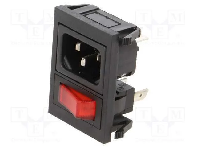 Conector: de alimenta&ccedil;&atilde;o, tomada, macho, 10A, 250.