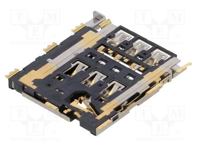Conector: para Cart&otilde;es, Nano Sim, com o Bot&atilde;o, Smt, Pin: 6
