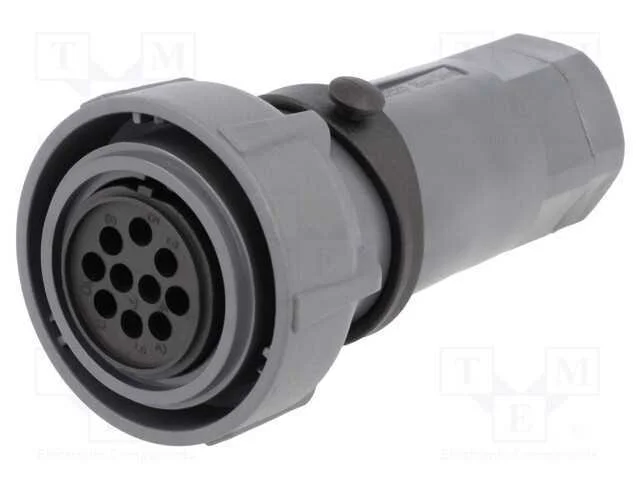 Conector: redondos, ficha, f&ecirc;mea, PIN: 10, sem co.