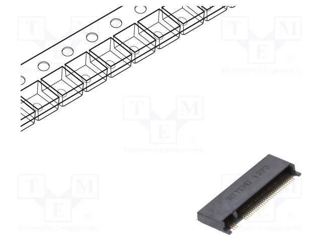 Conector: M.2 (NGFF), horizontais, SMT, gold flas.