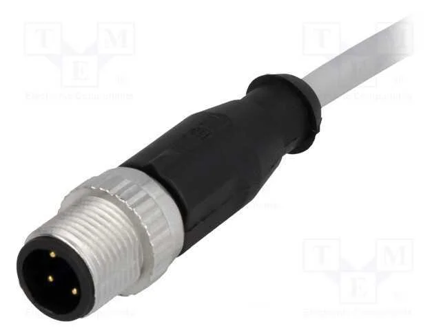 Ficha, M12, Pin: 4, Macho, C&oacute;digo A-Devicenet / Canopen, 0,5m, Fios