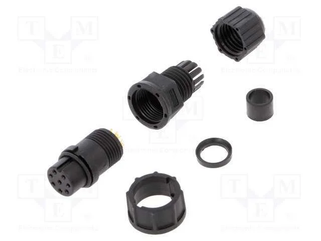 Conector: Redondos, Ficha, Tamanho B, F&ecirc;mea, Pin: 8, de Baioneta, 5a