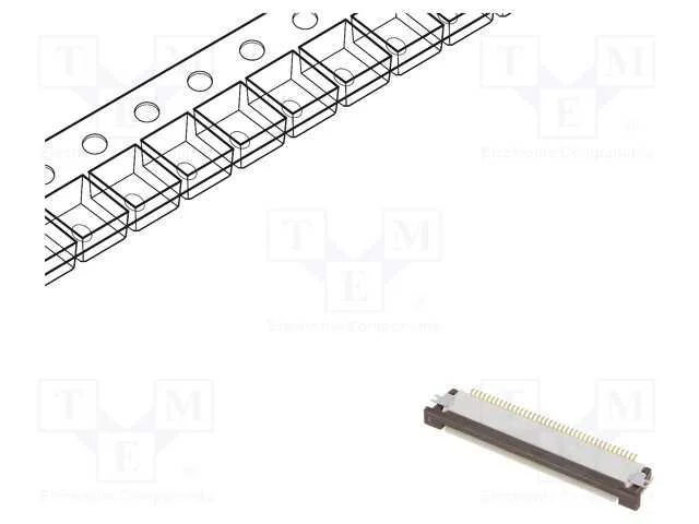 Conector: Ffc/Fpc, Horizontais, Pin: 40, Contactos Superiores,Zif
