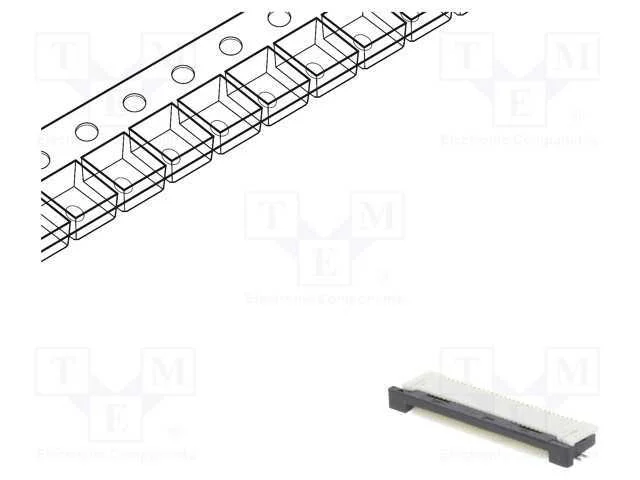 Conector: Ffc/Fpc, Horizontais, Pin: 30, Contactos Inferiores,Zif