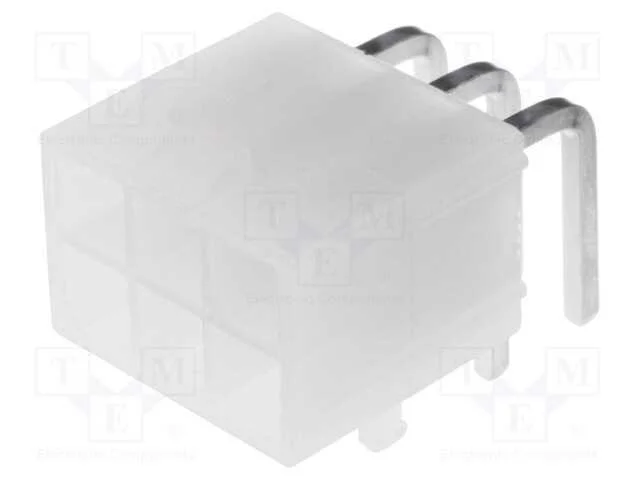 Tomada, Fio-Placa, Macho, Mini-Fit Jr, 4,2mm, Pin: 6, Tht, 13a