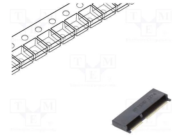 Conector: M.2 (NGFF), horizontais, SMT, gold flas.