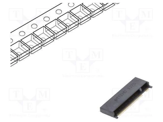 Conector: M.2 (NGFF), horizontais, SMT, gold flas.