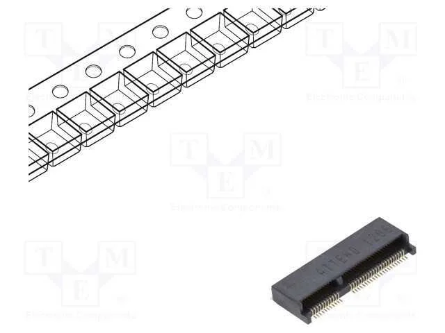 Conector: M.2 (NGFF), horizontais, SMT, gold flas.