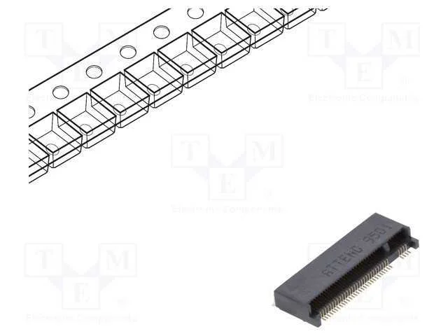 Conector: M.2 (NGFF), horizontais, SMT, gold flas.
