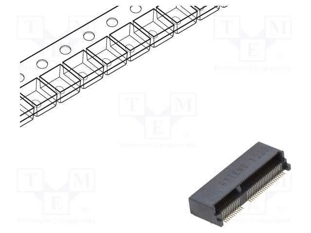 Conector: M.2 (NGFF), horizontais, SMT, gold flas.