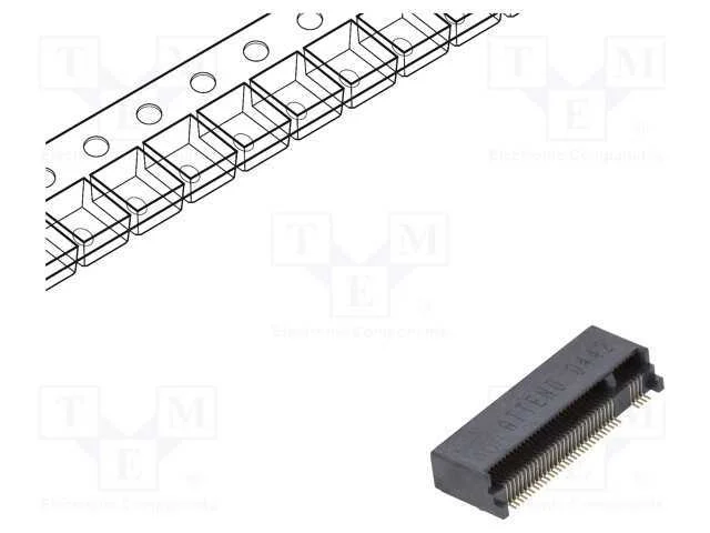 Conector: M.2 (NGFF), horizontais, SMT, gold flas.