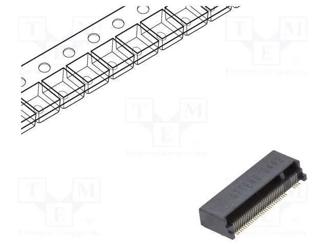 Conector: M.2 (NGFF), horizontais, SMT, gold flas.