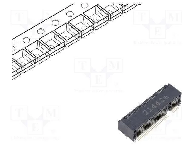 Conector: M.2 (NGFF), horizontais, SMT, gold flas.