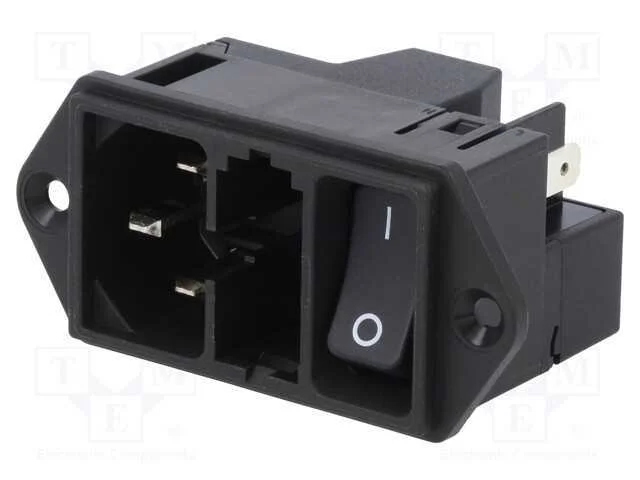 Conector: de alimenta&ccedil;&atilde;o, tomada, macho, 10A, 250.