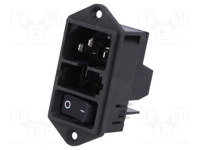 Conector: de alimenta&ccedil;&atilde;o, tomada, macho, 10A, 250.