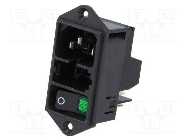 Conector: de Alimenta&ccedil;&atilde;o, Tomada, Macho, 10a, 250vac, Iec 60320