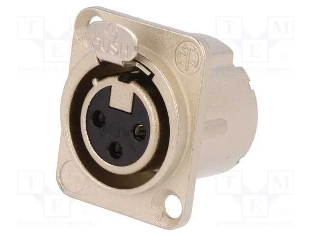Tomada, Xlr, F&ecirc;mea, Pin: 3, Colarinho (2 Aberturas),Para Painel